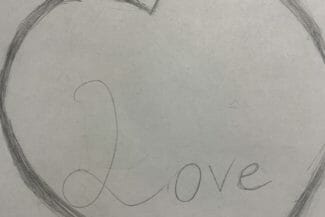 Teckning av elev på workshop med Optagonen