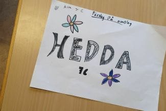 Teckning av elev från Optagonens besök på Hedda Wisingskolan