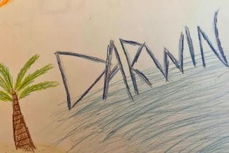 Teckning Darwin av elev i Mjölby