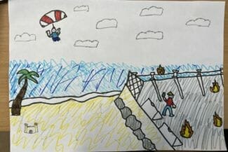 Teckning av fallskärmshoppare