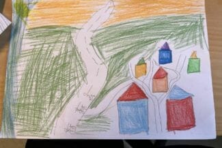 Teckning av elev i Sotenäs