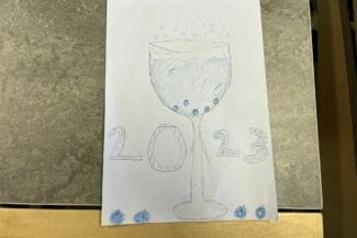 Teckning av ett glas av elev i Sotenäs