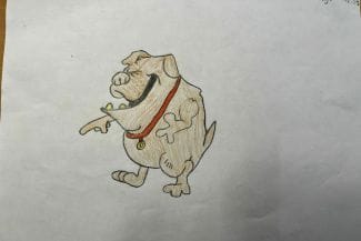 Teckning av en hund