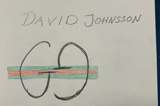 teckning av David Johansson Munkfors bibliotek