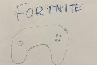 teckning av en spelkontroll