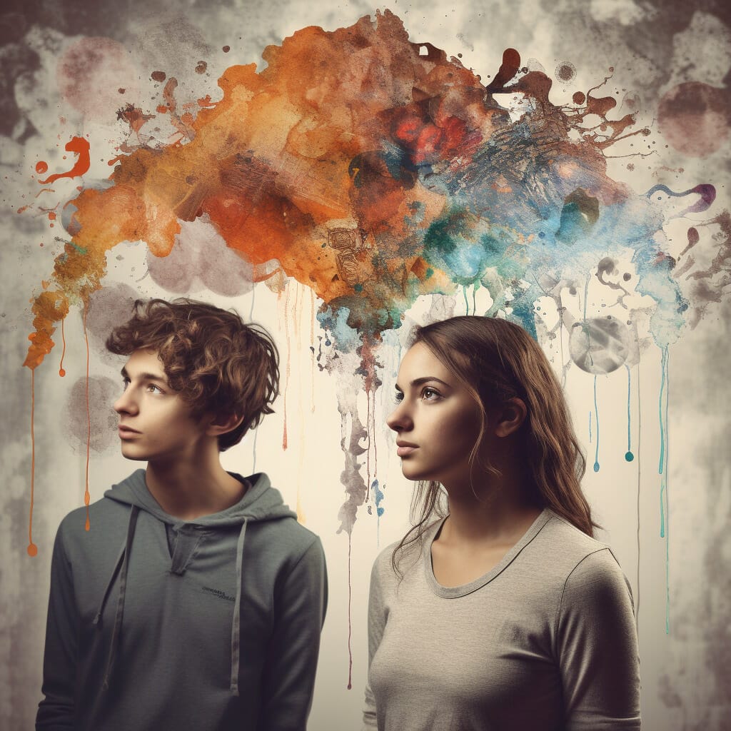 skapande skola teenagers using imagination creativity growing from brain