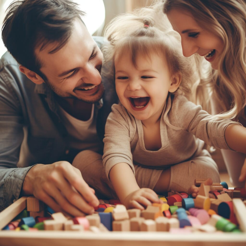 Imagine a heartwarming scene where two loving adults