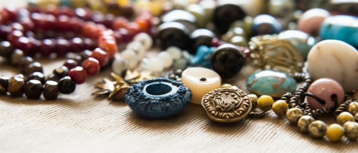 Several homemade jewelry in different colors and shap