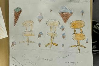 teckning av stolar