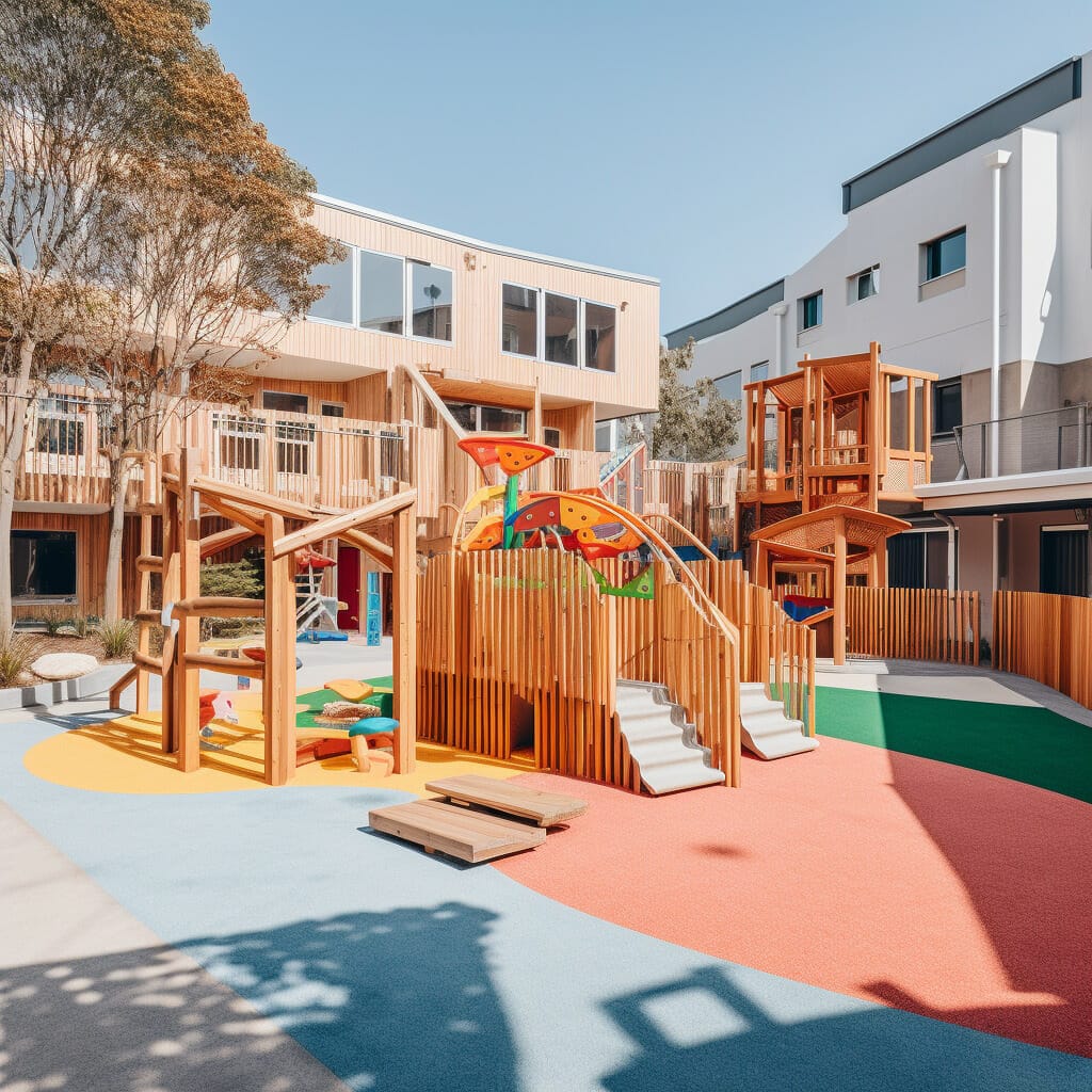 owdiscrod A modern school yard with a playground 8c86fe03-5534-4aa0-ba9a-807fe3c9a92e