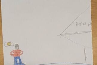 En teckning av en gubbe som tänker