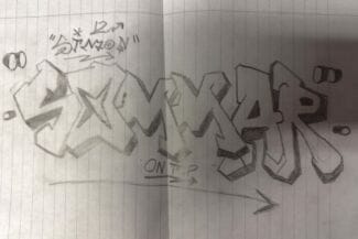 Grafitti tecken sommar