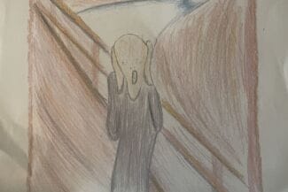 Bild av målningen skriet från elev i Hylte