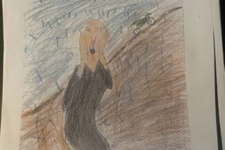 teckning av skriet från en elev på kinnaredskolan i hylte