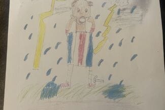 Teckning av en person