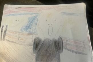 teckning av skriet från elev i hylte