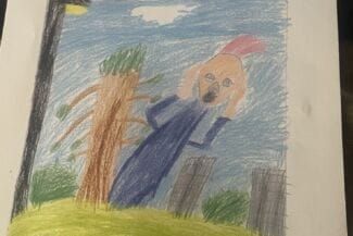 teckning av en man som håller för öronen