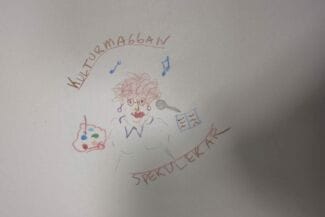 Teckning av Kulturmaggan spekulerar