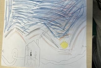 Teckning av en blå himmel