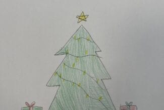 Teckning av en hjulgran