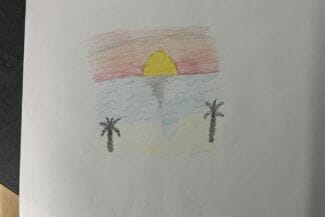 Teckning av en solnedgång