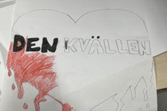 Teckning av ett blödande hjärta