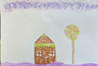 Teckning av ett godishus