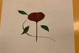 teckning av en ros