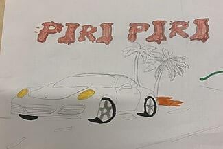 teckning av en sportbil