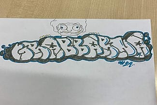 teckning av grafittitext